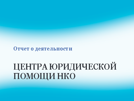 Отчет о деятельности Центра юридической помощи некоммерческим организациям Нижегородской области